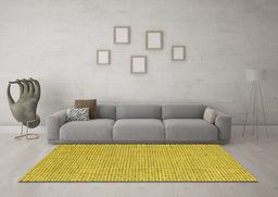 Machine Washable Abstract Yellow Contemporary Rug in a Living Room, wshcon2178yw