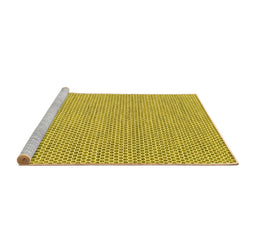 Sideview of Machine Washable Abstract Yellow Contemporary Rug, wshcon2178yw