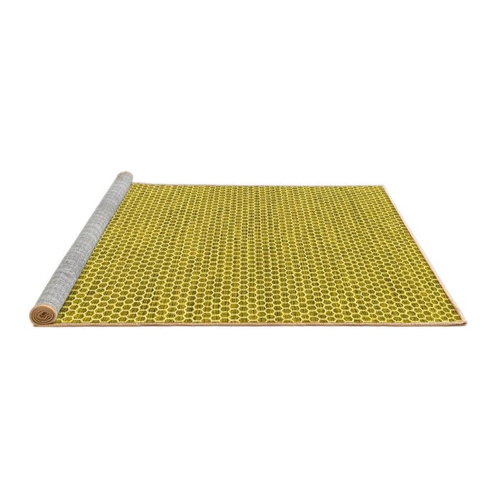 Sideview of Machine Washable Abstract Yellow Contemporary Rug, wshcon2178yw