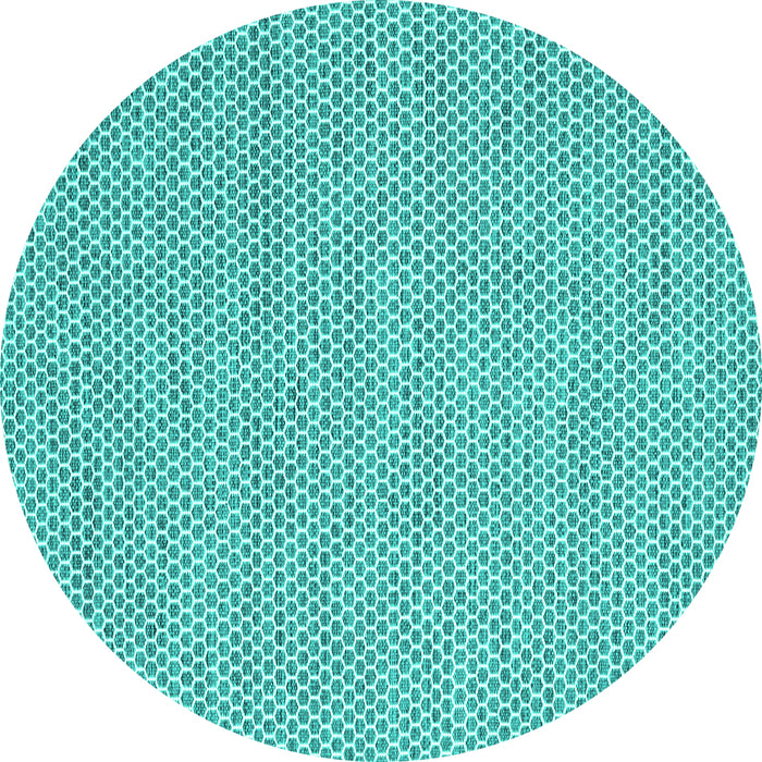 Round Abstract Turquoise Contemporary Rug, con2178turq