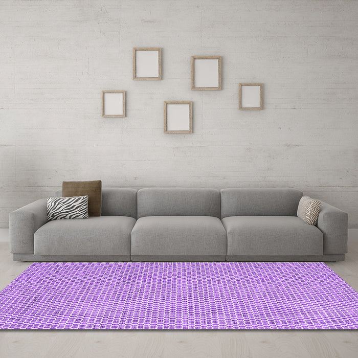 Machine Washable Abstract Purple Contemporary Area Rugs in a Living Room, wshcon2178pur
