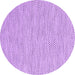 Round Machine Washable Abstract Purple Contemporary Area Rugs, wshcon2179pur