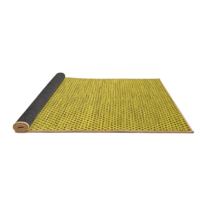 Sideview of Abstract Yellow Contemporary Rug, con2179yw