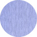 Round Abstract Blue Contemporary Rug, con2179blu