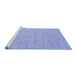 Sideview of Machine Washable Abstract Blue Contemporary Rug, wshcon2179blu