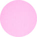 Round Abstract Pink Contemporary Rug, con217pnk