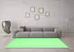 Machine Washable Abstract Emerald Green Contemporary Area Rugs in a Living Room,, wshcon217emgrn