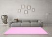 Machine Washable Abstract Pink Contemporary Rug in a Living Room, wshcon217pnk