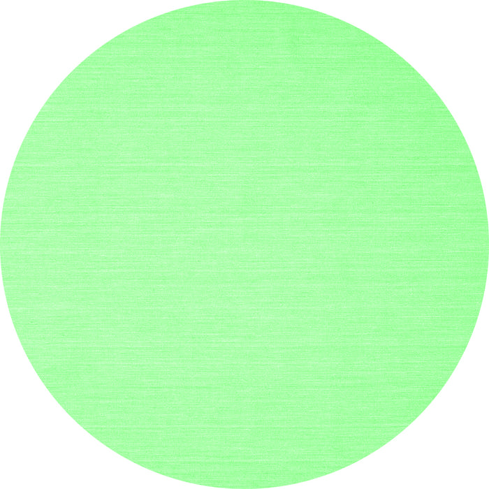 Round Machine Washable Abstract Emerald Green Contemporary Area Rugs, wshcon217emgrn