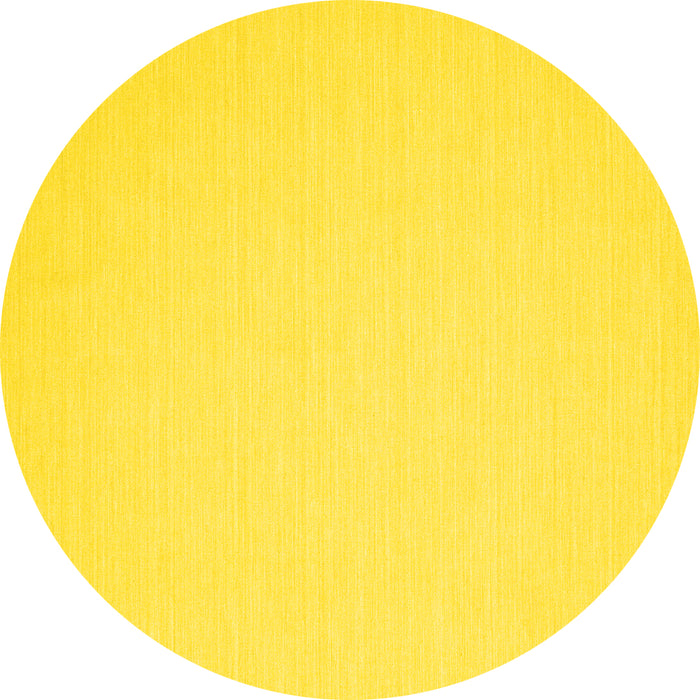Round Machine Washable Abstract Yellow Contemporary Rug, wshcon217yw