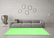 Machine Washable Abstract Green Contemporary Area Rugs in a Living Room,, wshcon217grn