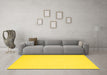 Machine Washable Abstract Yellow Contemporary Rug in a Living Room, wshcon217yw