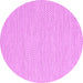 Round Machine Washable Solid Pink Modern Rug, wshcon2180pnk