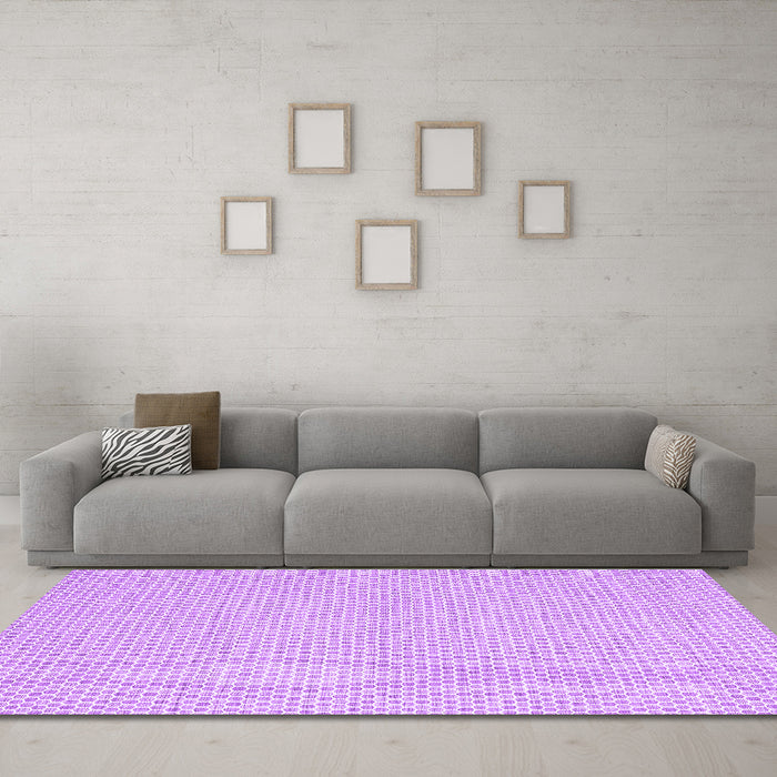 Machine Washable Solid Purple Modern Area Rugs in a Living Room, wshcon2180pur