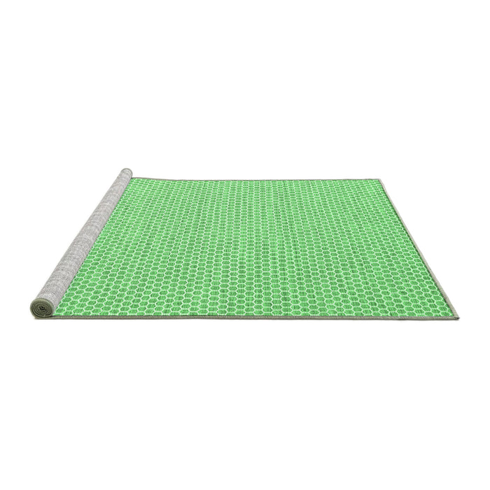 Sideview of Machine Washable Solid Emerald Green Modern Area Rugs, wshcon2180emgrn