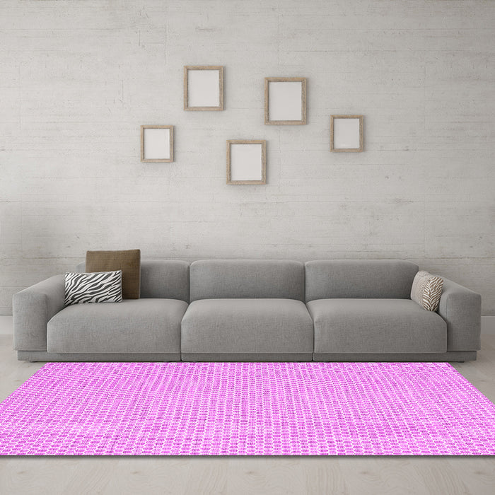 Machine Washable Solid Pink Modern Rug in a Living Room, wshcon2180pnk