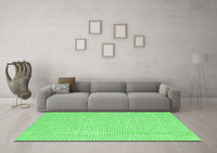 Machine Washable Solid Green Modern Rug, wshcon2180grn