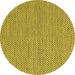 Round Machine Washable Abstract Yellow Contemporary Rug, wshcon2181yw