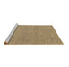 Sideview of Machine Washable Abstract Brown Contemporary Rug, wshcon2181brn