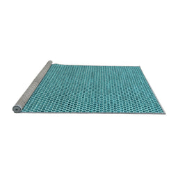 Sideview of Machine Washable Abstract Light Blue Contemporary Rug, wshcon2181lblu