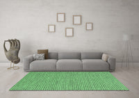 Machine Washable Abstract Emerald Green Contemporary Rug, wshcon2181emgrn