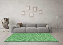 Machine Washable Abstract Emerald Green Contemporary Area Rugs in a Living Room,, wshcon2181emgrn