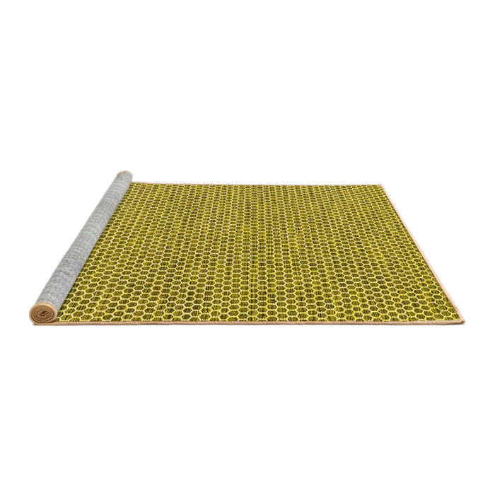 Sideview of Machine Washable Abstract Yellow Contemporary Rug, wshcon2181yw