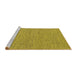 Sideview of Machine Washable Abstract Yellow Contemporary Rug, wshcon2181yw