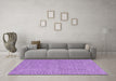 Machine Washable Abstract Purple Contemporary Area Rugs in a Living Room, wshcon2181pur