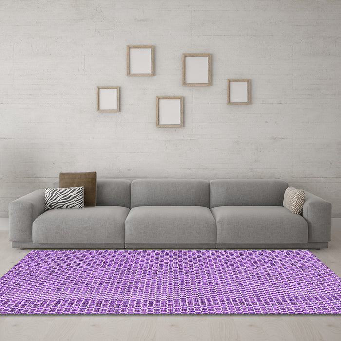 Machine Washable Abstract Purple Contemporary Area Rugs in a Living Room, wshcon2181pur