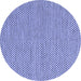 Round Abstract Blue Contemporary Rug, con2181blu