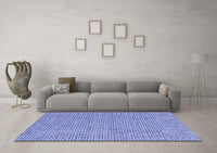 Machine Washable Abstract Blue Contemporary Rug, wshcon2181blu