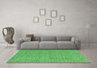 Machine Washable Abstract Green Contemporary Area Rugs in a Living Room,, wshcon2181grn