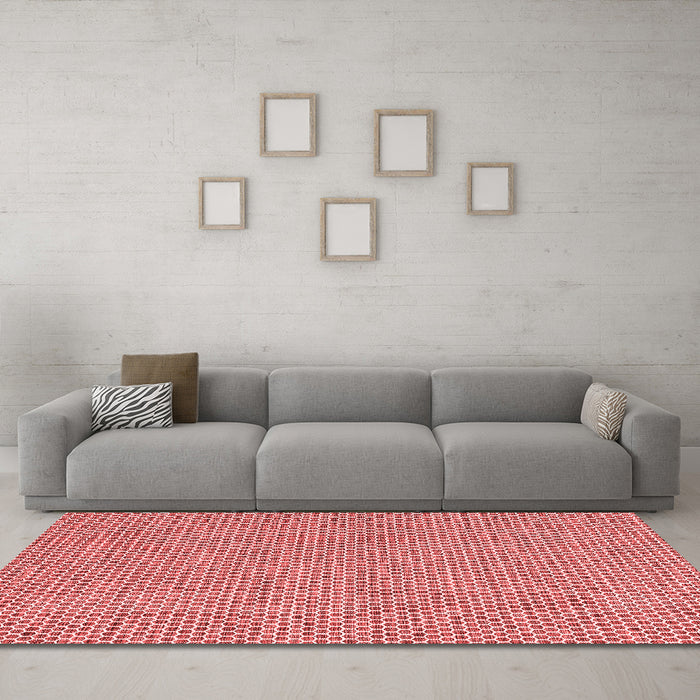 Contemporary Red Washable Rugs