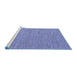 Sideview of Machine Washable Abstract Blue Contemporary Rug, wshcon2181blu