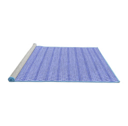 Sideview of Machine Washable Abstract Blue Contemporary Rug, wshcon2182blu