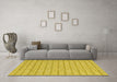 Machine Washable Abstract Yellow Contemporary Rug in a Living Room, wshcon2182yw