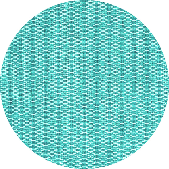 Round Machine Washable Abstract Turquoise Contemporary Area Rugs, wshcon2182turq