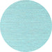 Round Machine Washable Solid Light Blue Modern Rug, wshcon2183lblu