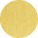 Round Solid Yellow Modern Rug, con2183yw