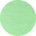 Round Machine Washable Solid Emerald Green Modern Area Rugs, wshcon2183emgrn