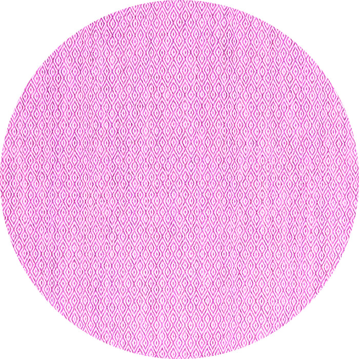Round Machine Washable Solid Pink Modern Rug, wshcon2183pnk