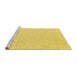 Sideview of Machine Washable Solid Yellow Modern Rug, wshcon2183yw