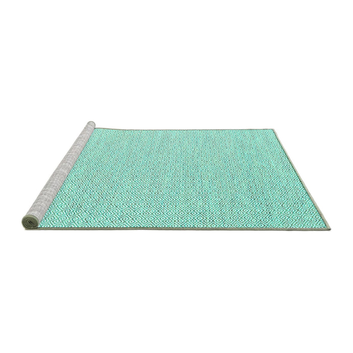 Sideview of Machine Washable Solid Turquoise Modern Area Rugs, wshcon2183turq