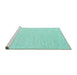 Sideview of Machine Washable Solid Turquoise Modern Area Rugs, wshcon2183turq