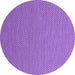 Round Abstract Purple Contemporary Rug, con2184pur