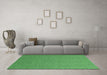 Machine Washable Abstract Emerald Green Contemporary Area Rugs in a Living Room,, wshcon2184emgrn