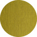 Round Abstract Yellow Contemporary Rug, con2184yw