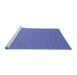 Sideview of Machine Washable Abstract Blue Contemporary Rug, wshcon2184blu