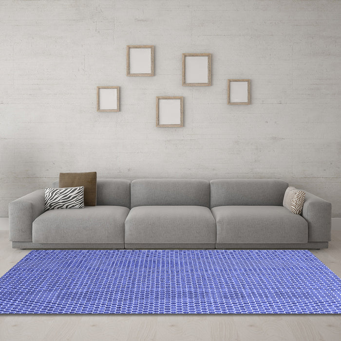 Machine Washable Abstract Blue Contemporary Rug in a Living Room, wshcon2184blu